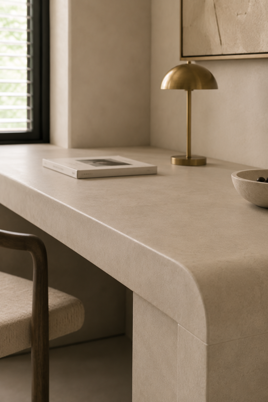 Sculptural reception desk